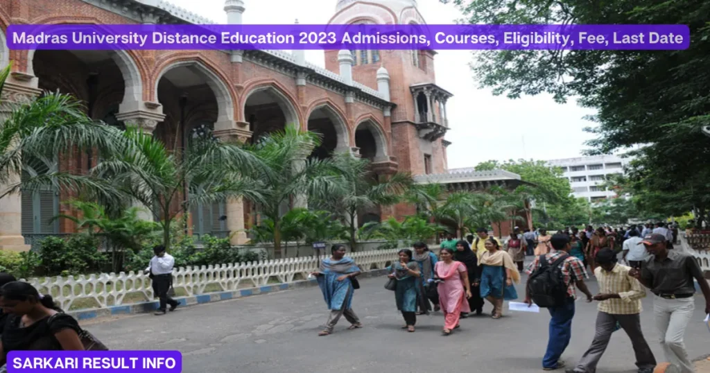 Madras University Distance Education Courses